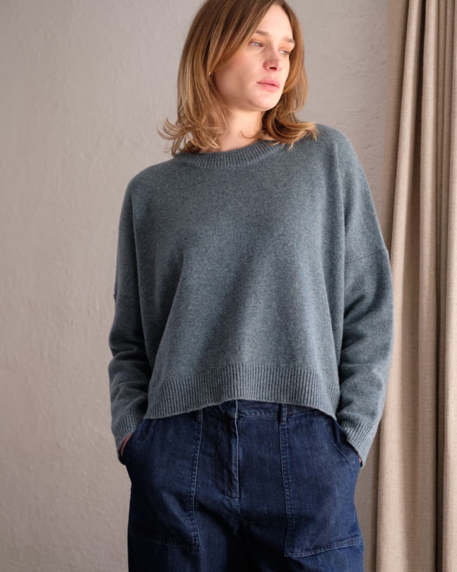 Bibico Layla Merino Boxy Jumper - Caspian