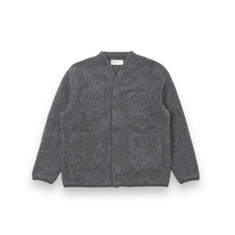 Universal Works Cardigan 31405 Grey Marl Wool Fleece