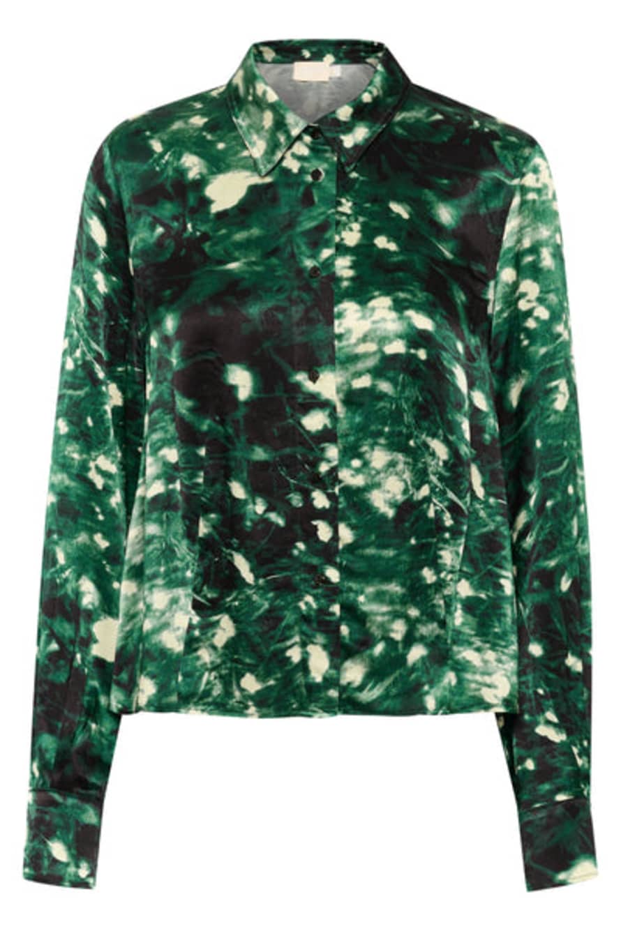 Soaked in Luxury  Miria Shirt In Rain Forest Splash Print