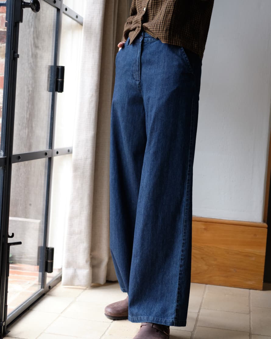 Bibico Harper Wide Leg Trousers - Heavy Denim