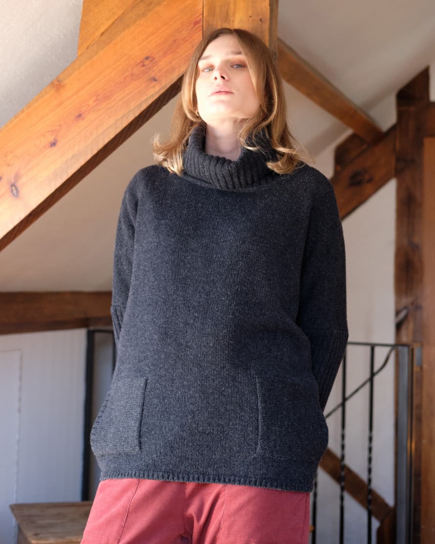 Bibico Adela Merino Wool Jumper - Charcoal