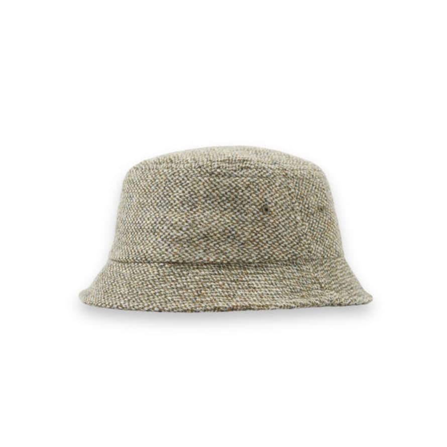 Universal Works Lewis Hat 31202 Harris Tweed Weave Olive