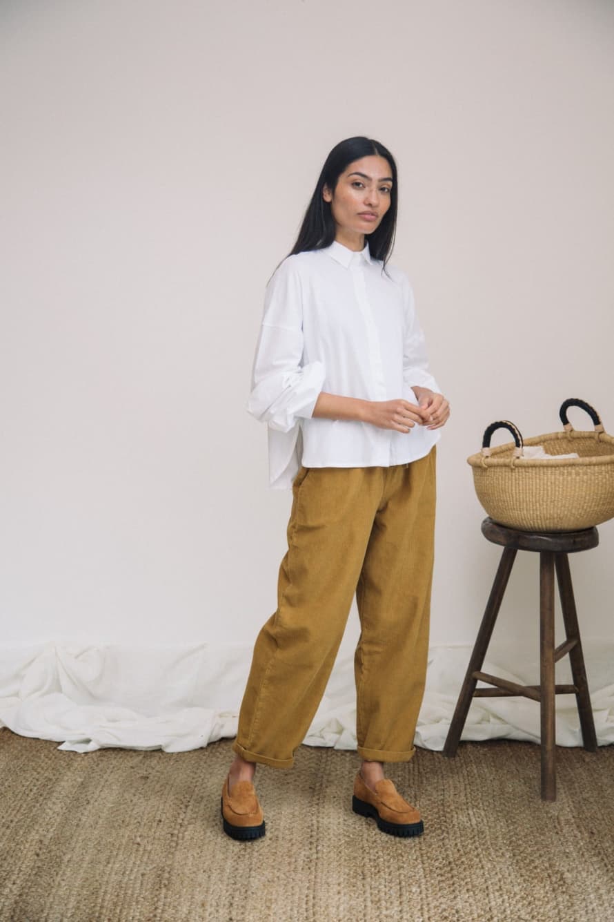 Beaumont Organic Myoga - Organic Cotton Cord Trousers - Ochre