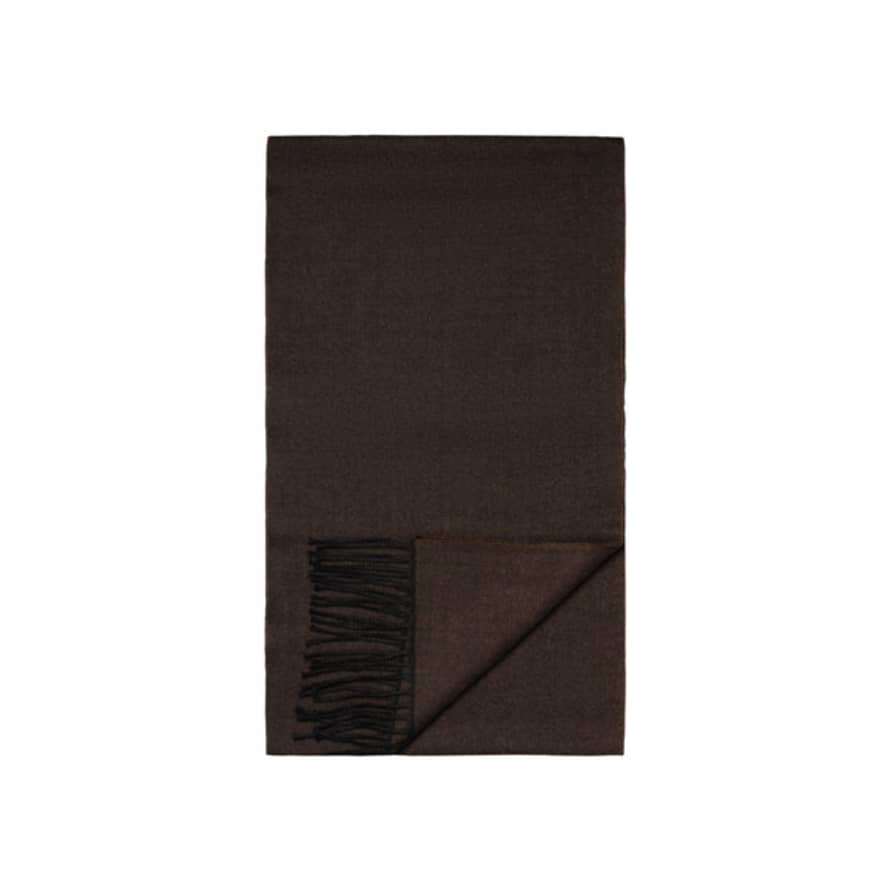 ETON - Dark Brown Herringbone Merino Wool Scarf 10001196238