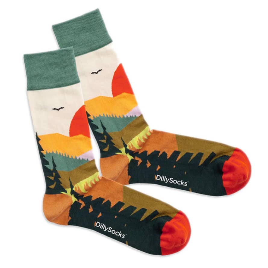 DillySocks Forest Sunset-socken