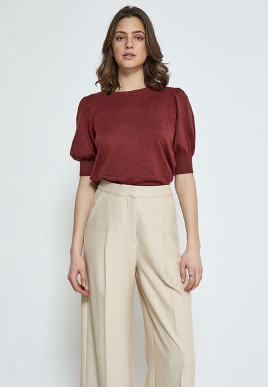 Minus Msliva Madder Brown Knit Tee Jumper