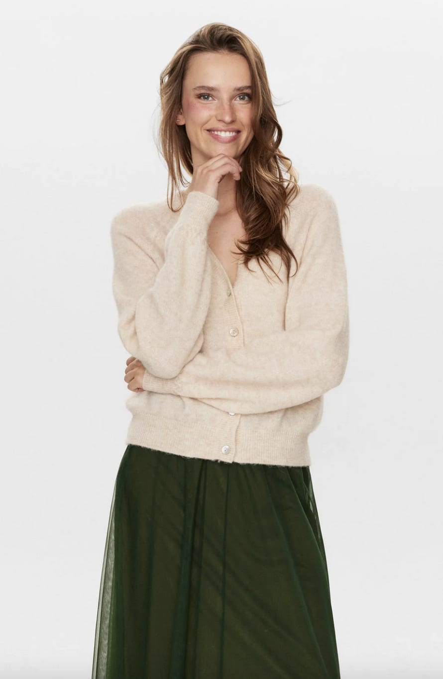 Numph Nuriette V-Neck Cardigan Sun Kiss