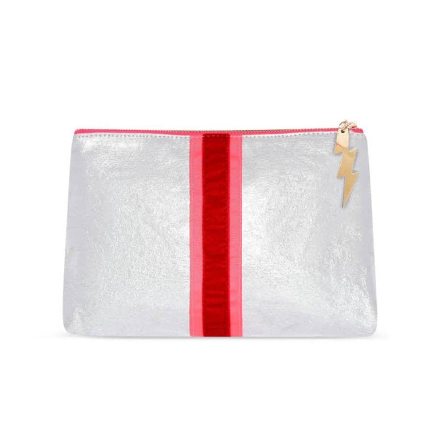 Cockatoo Sheeny Silver Clutch - Pink