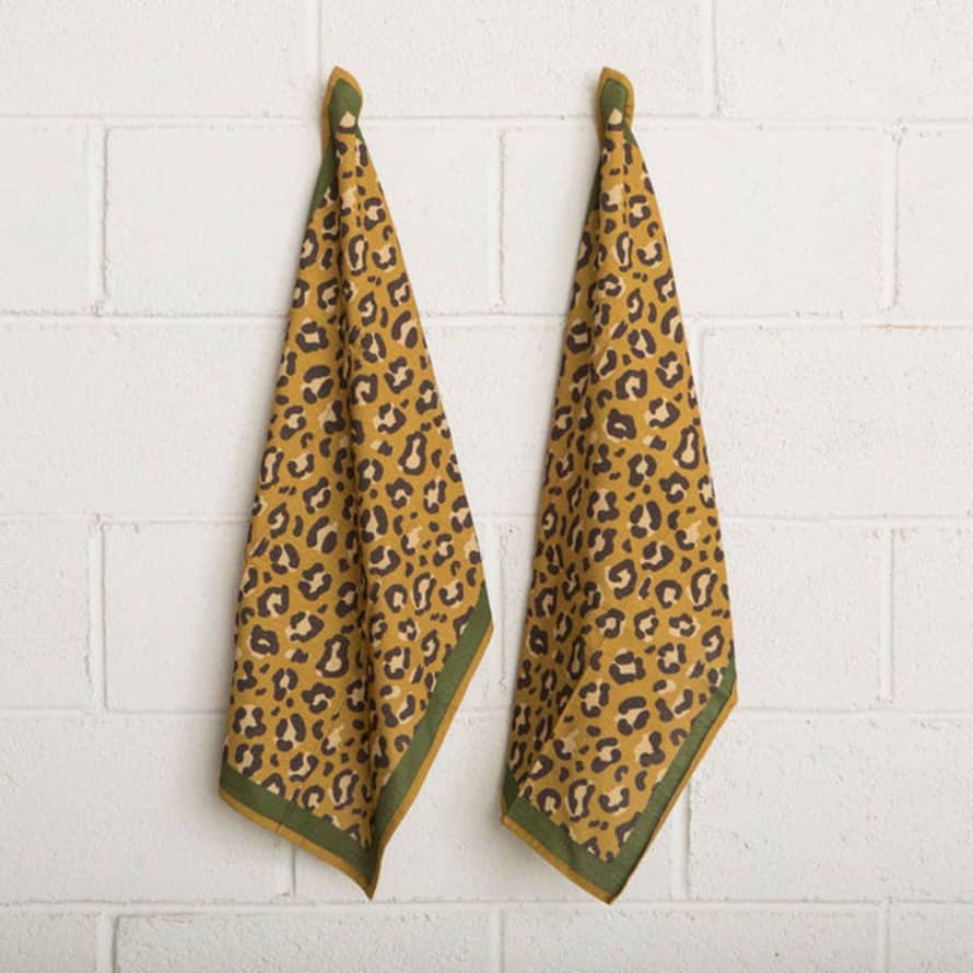 Mahe Homeware Ochre Leopard Kitchen Towel